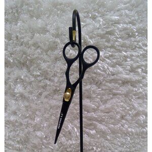 Merteno 5.5" Professional Hair Cutting Scissors in Black with gold trim